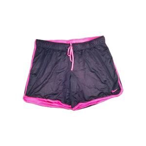 Nike Shorts Womens Sz M Black Pink Mesh Lined Athletic Running Gym Drawstring 17